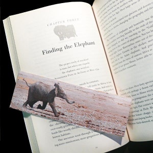 Baby Elephant Bookmark canvas printed bookmark 2x6 inches 5x15cm cute baby animal print image 3