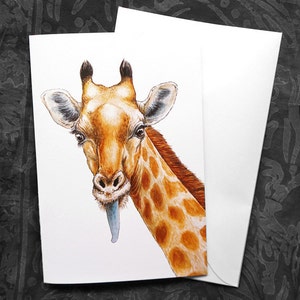 Lustige Giraffe Grußkarte - 5 x 7 Zoll Karte mit Umschlag leer innen, lustige Tier-Karte, nur weil Karte, alle Gelegenheit Karte Giraffe Geschenk