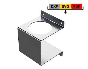 1 spray can Holder Cut Files Wall Mount spray Hanger DXF SVG Plasma Laser Cut File hole 75mm