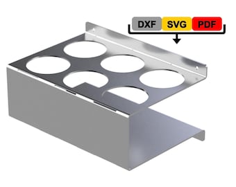 6 spray can Holder Cut Files Wall Mount spray Hanger DXF SVG Plasma Laser Cut File hole 75mm