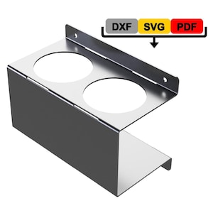 2 spray can Holder Cut Files Wall Mount spray Hanger DXF SVG Plasma Laser Cut File hole 75mm