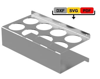 8 spray can Holder Cut Files Wall Mount spray Hanger DXF SVG Plasma Laser Cut File hole 75mm