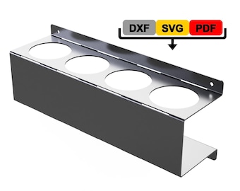4 spray can Holder Cut Files Wall Mount spray Hanger DXF SVG Plasma Laser Cut File hole 75mm