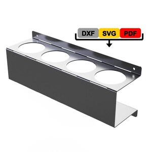 4 spuitbussen houder gesneden bestanden muurbevestiging spuithanger DXF SVG plasma lasergesneden bestand gat 75 mm