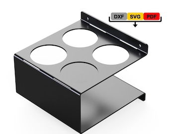 4 spray can Holder Cut Files Wall Mount spray Hanger DXF SVG Plasma Laser Cut File hole 75mm