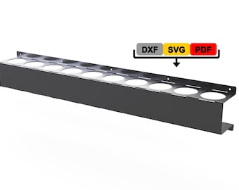 10 spray can Holder Cut Files Wall Mount spray Hanger DXF SVG Plasma Laser Cut File  75mm