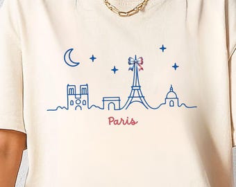 Paris Shirt - Coquette Paris Tee - Paris Line Art T-shirt  - Paris T Shirt - Paris Eiffel Tower Shirt - Paris Vacay Tee - Paris Girls Trip