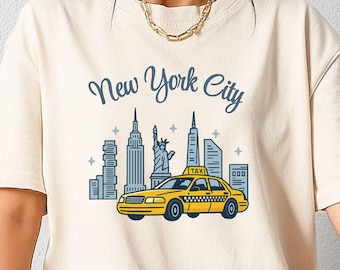 Newyork Old Money Aesthetic New York City Shirt NYC Shirt NYC Skyline NYC Souvenir Shirt Yellow Taxi Shirt Manhattan Statue Of Liberty
