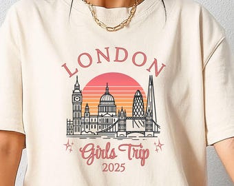 London Tshirt - London Shirt - Girls Trip 2025 - Old Money Aesthetic - Trendy London Tshirt  Girls Weekend Shirt - London Girls Trip Gift