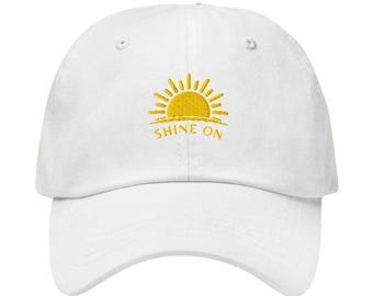Embroidered Sun Hat - Sunshine Hat - Shine On - Positive Vibes Hat - Ocean Inspired Style - Coconut Girl - Summer Beach Hat - Hiking Hat