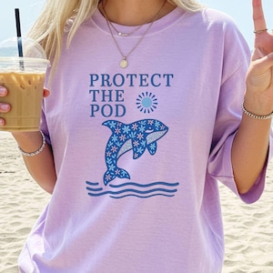 Orca Shirt Orca Tshirt Whale Tshirt Ocean Animals Shirt Oceancore Whales Shirt Ocean Conservancy Protect the Pod Granola Girl Ocean Inspired