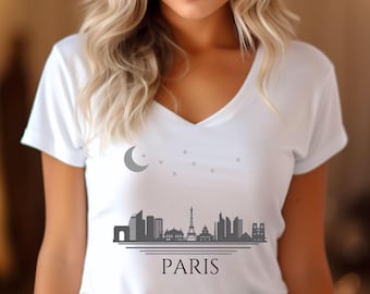 Paris Eiffel Tower  Eiffel Tower Tee  Paris Tshirt  Paris Travel Shirt Vacay Wear Paris at Nite Tee Travel Tshirt Paris Summer Travel Shirt