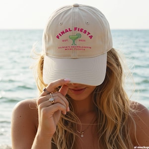 Bestickter Junggesellinnenabschiedshut, Partyhut, Partyhut, Clubhut, Margaritas und Hochzeit, süßer personalisierter Brauthut, Brautparty-Merchandise