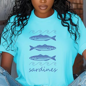 Sardines Tinned Fish T-Shirt - Sardines Shirt -  Sardines  Tee - Tomato Girl Tee - Coastal Granddaughter -  Fisherman Aesthetic