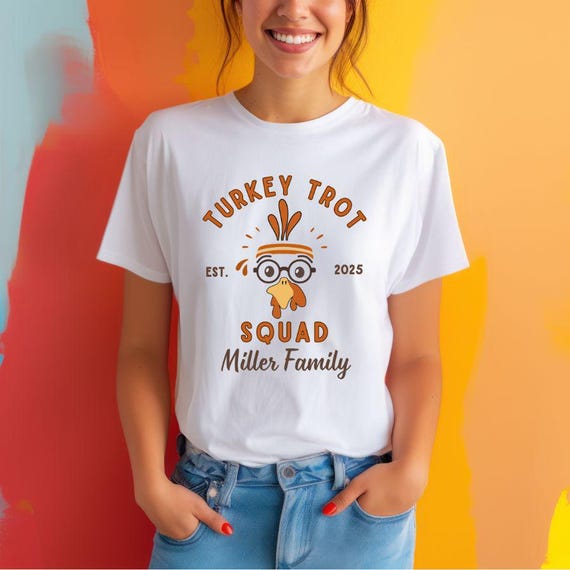 Turkey Trot Shirt Turkey Trot 2025 Custom Turkey Trot Tee Turkey Squad Shirt Gobble Shirt Family Thanksgiving Turkey Shirt Thanksgiving Tee