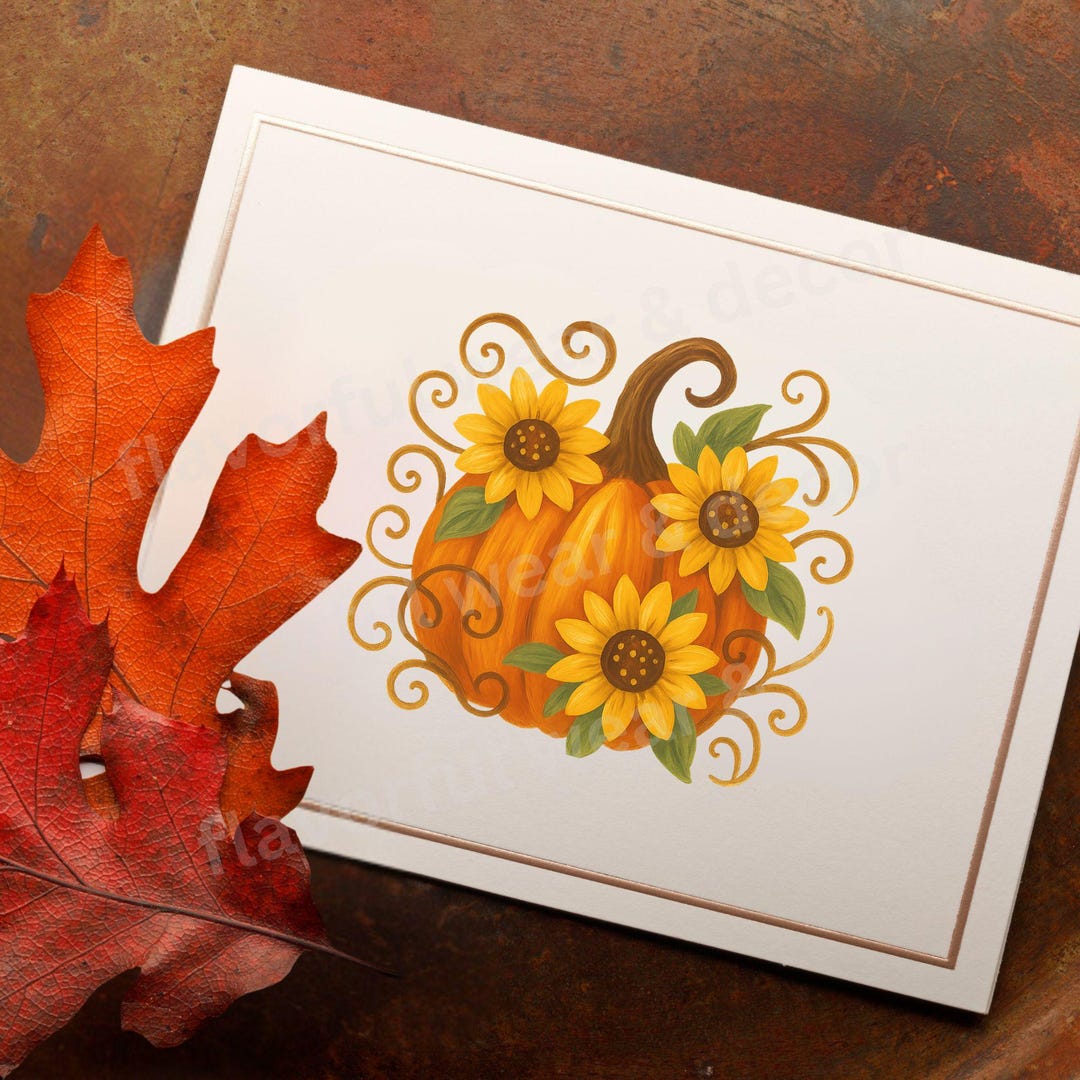 Floral Pumpkin PNG Boho Pumpkin PNG Pumpkin Floral Clipart Fall Hosting ...