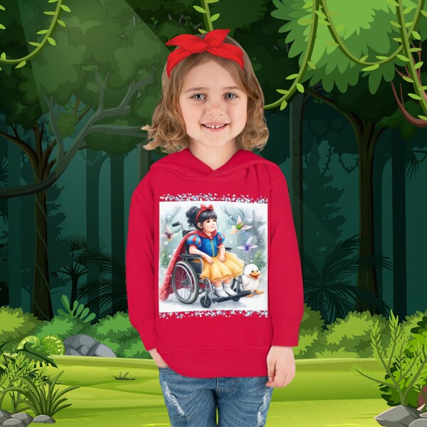 Toddler Hoodie Little Girl Snow White in Wheelchair Sizes 2T-6T