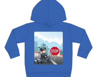 Toddler Hoodie Little Police Man Boy in Wheelchair Sizes 2T-6T