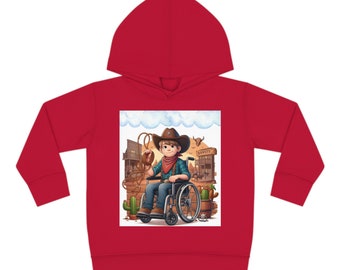 Kleinkind Hoodie Kleiner Cowboy in den Rollstuhl Größen 2T-6T