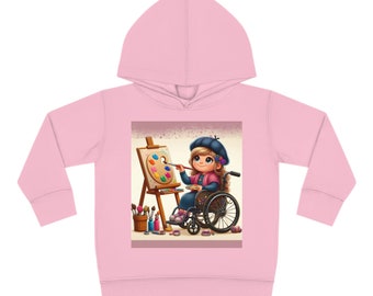 Toddler Hoodie Artist Little Girl in Wheelchair Sizes 2T-6T