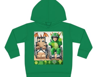 Toddler Hoodie Little Monster Boy in Wheelchair Sizes 2T-6T