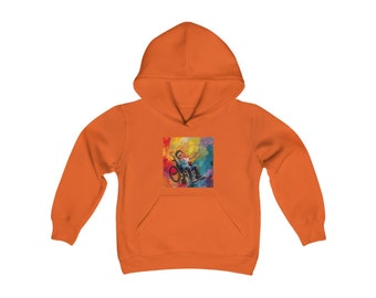 Sweat-shirt à capuche épais pour jeune garçon/garçon en fauteuil roulant