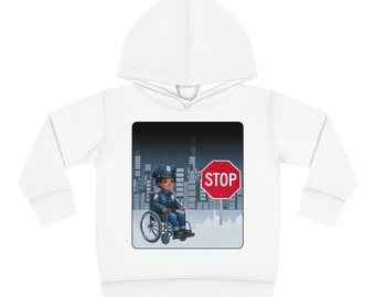 Toddler Hoodie Little Boy Police Man in Wheelchair Sizes 2T-6T