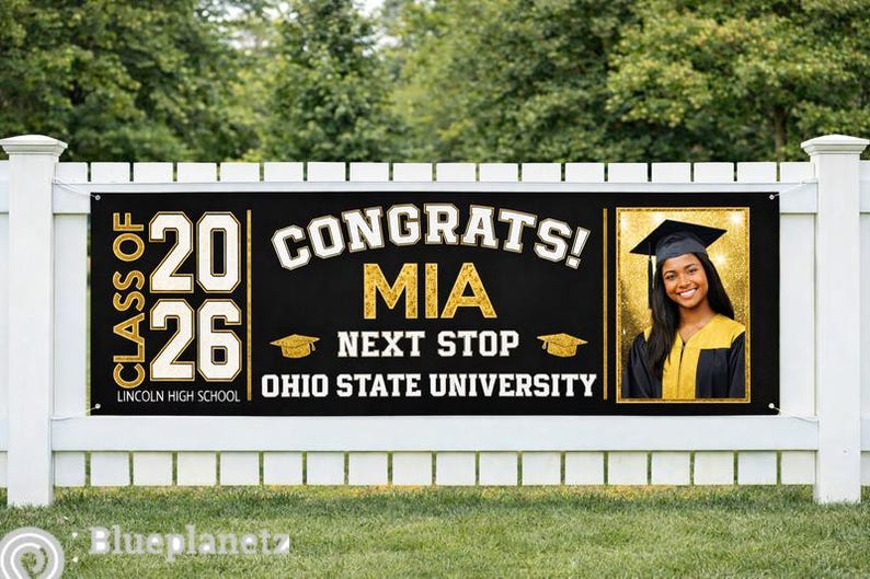 Personalized Graduation Banner Class of 2026 | Custom Grad Photo Next ...