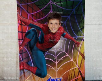 Personalized Spider Man Blanket, Custom Photo Name Superhero Blanket, Kids Christmas Gift, Birthday Gift, Boy Blanket, Girl Blanket,