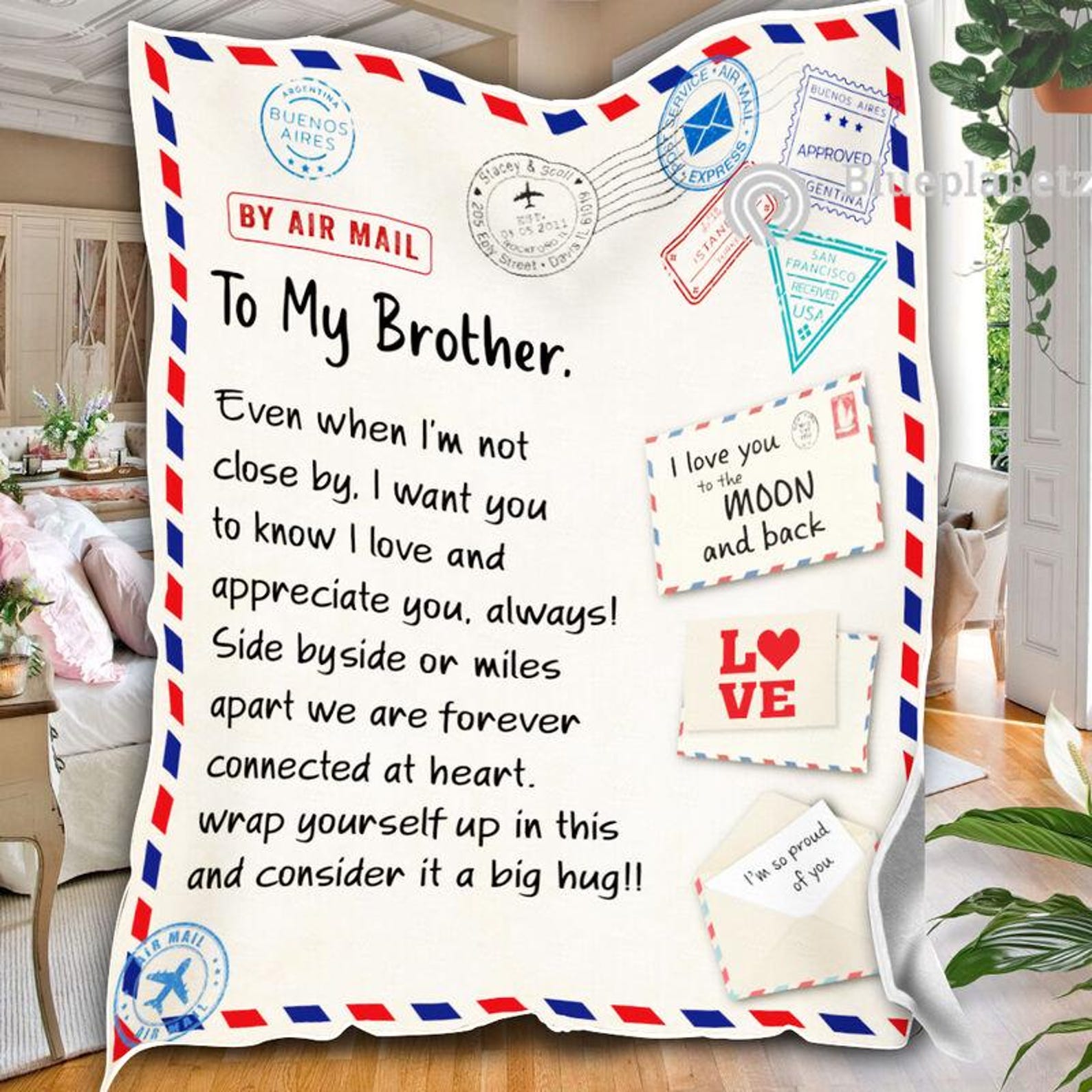 Personalized Letter to My Brother Blanket, Custom Message Blanket, Gift ...