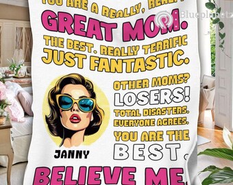 Benutzerdefinierte Name Decke, personalisierte Sie sind wirklich wirklich größte Mom Look Decke, Geschenk für Mama, Muttertagsgeschenk, Geburtstagsgeschenk