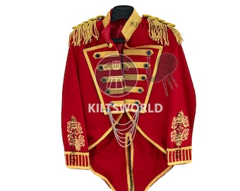 Roter Ringmaster Tailcoat - Handgefertigte schottische Modejacke