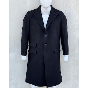 1920' Unisex Long Black Wool Coat, Woolen Long Coat 1920' Unisex Long Black Wool Coat, Woolen Long Coat