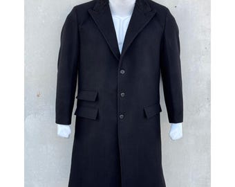 Cappotto da uomo in lana nera - Stile Thomas Shelby Peaky Blinders, trench gotico