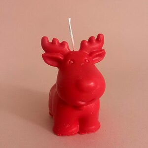 Deer Christmas New Year Soy Coco Candle: Home Table Decor Accent