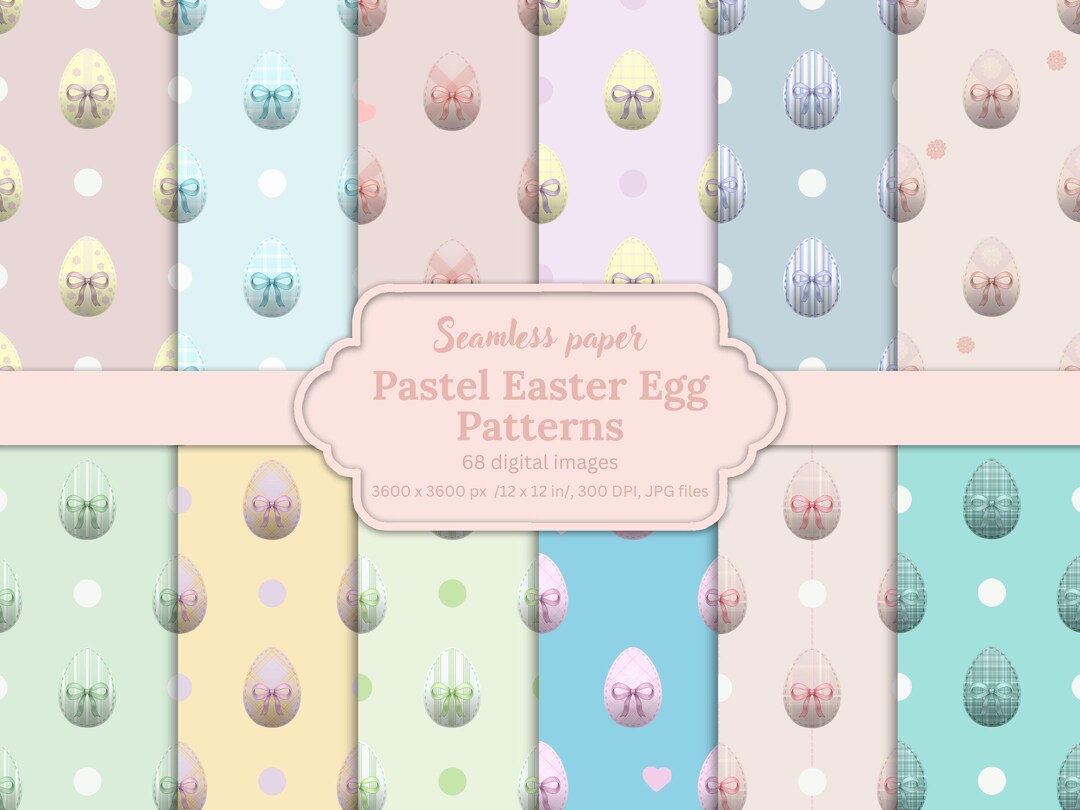 Pastel Easter Egg Patterns, Seamless Digital Paper, Spring Polka Dot ...