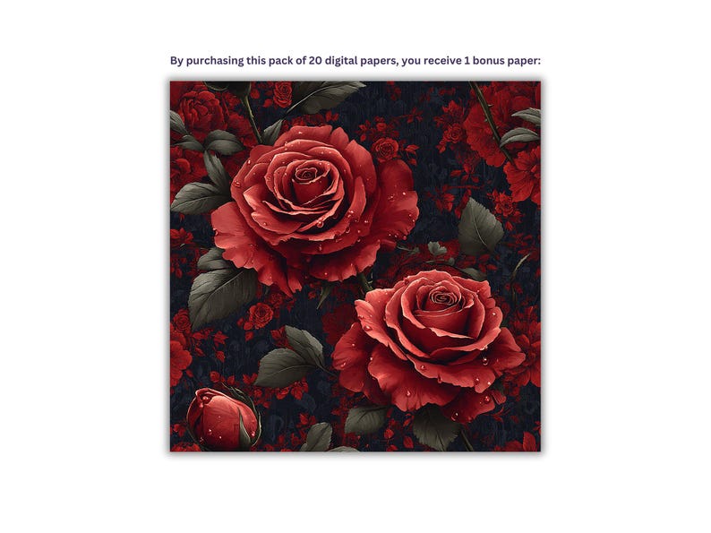 Bloody Red Roses Digital Paper, Seamless Halloween Backgrounds, Dark ...