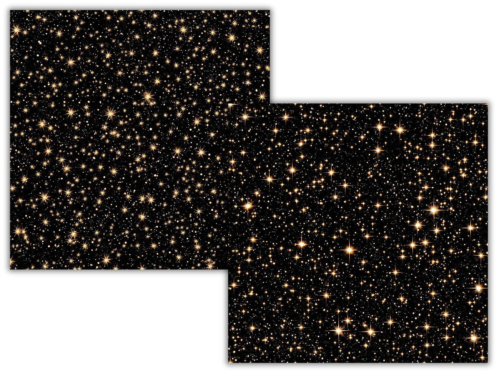 Golden Starry Night Digital Paper Pack, 26 Seamless Gold Stars ...