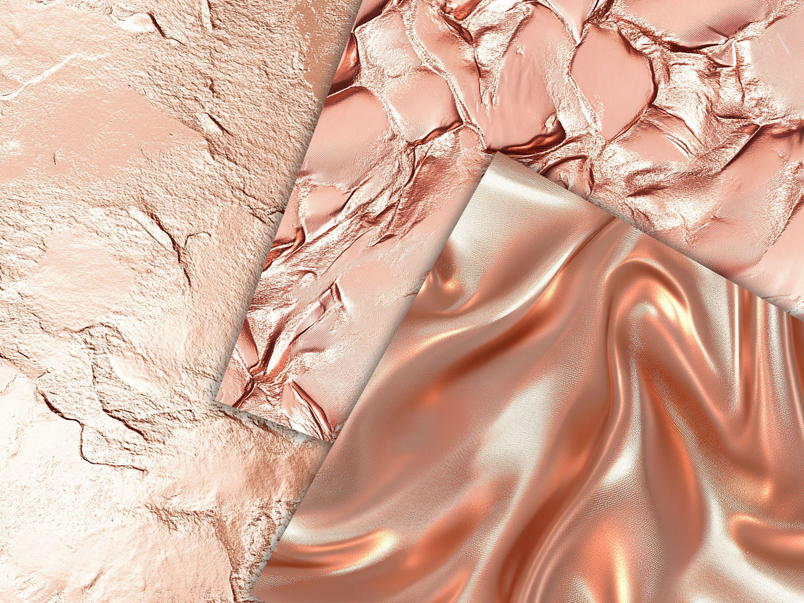 Rose Gold Luxe Digital Paper Pack - 20 Seamless Metallic Textures ...