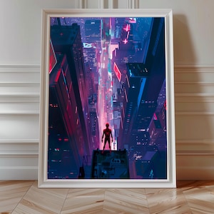 Across the Spiderverse Art Print, Spiderman, Miles Morales, | Vintage Retro Print, Minimalist Poster Decor, Home Decoration