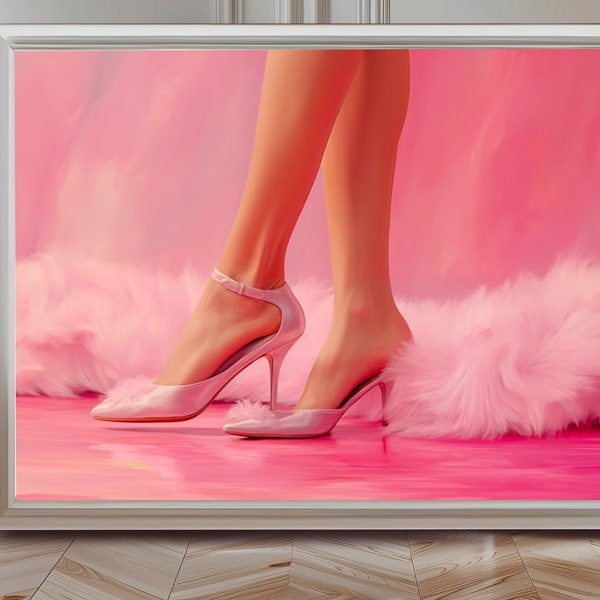 Barbie Poster Printable Wall Art | High Heels Poster, Girly Dorm Decor | Barbie Wall Art, Digital Download