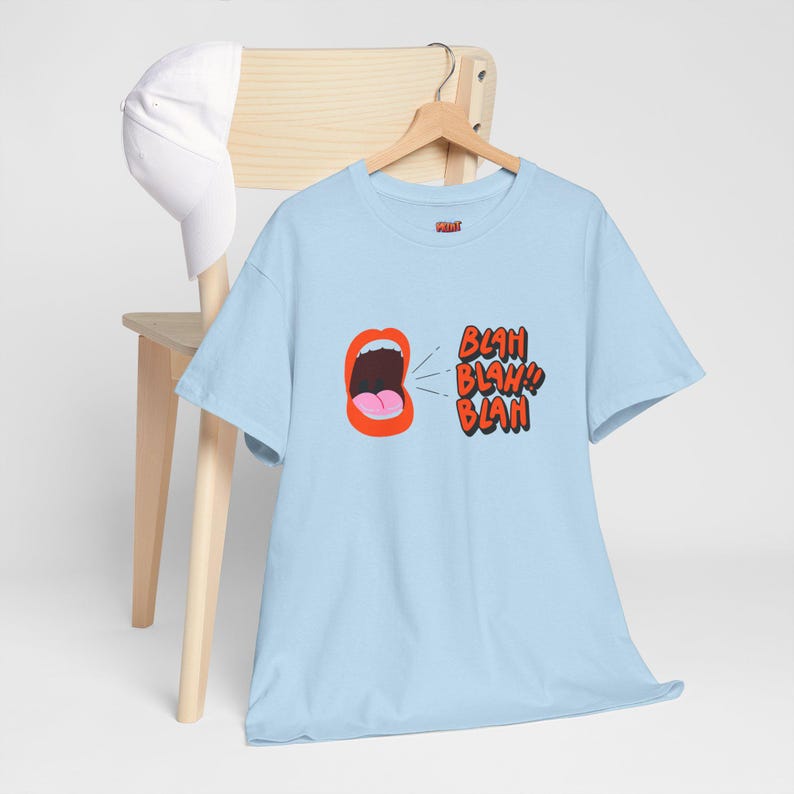 Cheerful Tee Collection With the Expression Blah Blah Blah, Joyful