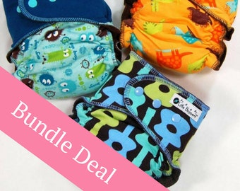 Surprise-Me Bundle of 3 Wind Pro AI2 Cloth Diapers - Pack of Three Made to Order Windpro Diapers Nappies - Save Money - Discount - Mystery