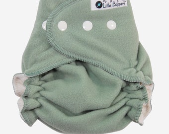 Diaper Cover Made to Order - Sage Green WindPro Fleece - Wind Pro by Polartec - You Pick Size - Cloth Diaper Wrap - Breathable Waterproof