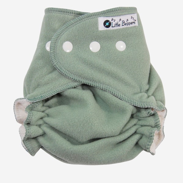 Diaper Cover Made to Order - Sage Green WindPro Fleece - Wind Pro by Polartec - You Pick Size - Cloth Diaper Wrap - Breathable Waterproof