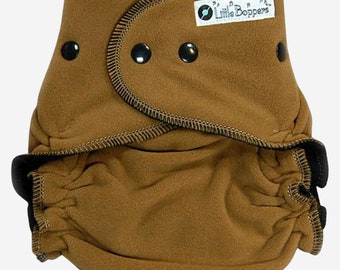 Brown Cloth Diaper Cover - Custom Wind Pro Diaper Cover for Cloth Diapers - Coyote Brown WindPro - You Pick Size & Trim Color