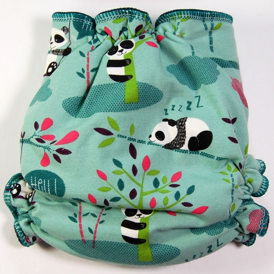 Custom Cloth Diaper or Cover Pandas on Teal You Pick Size - Etsy
