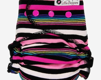 Custom Cloth Diaper or Cover - Expression Stripes - You Pick Size and Style - Striped Reusable Diaper or Cover, Nappy or Wrap