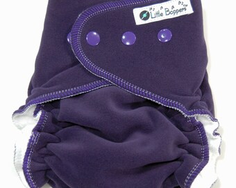 Purple Cloth Diaper Cover - Wind Pro Fleece - Made to Order - You Pick Size and Trim Color - Best Wrap Cover for Prefolds