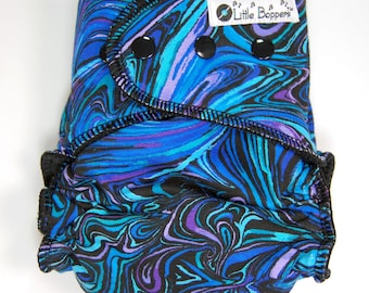 Custom Cloth Diaper or Cover - Jewel Swirl - You Pick Size & Style - Reusable Diaper, Cover, Nappy or Wrap- Colorful Swirling Jewel Tones